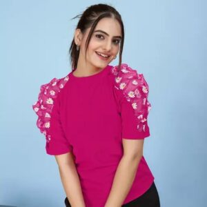 Vaishno Mata Casual Puff Sleeves Trendy Women Top (C2)