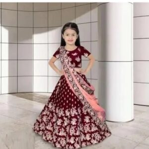 Vaishno Mata Maroon doll girls lehenga choli