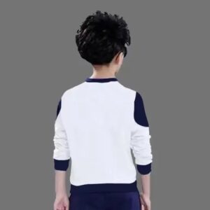 Vaishno Mata Kids/Boys Printed Round Neck Regular Fit Full Sleeves cotton blend Navy t shirt