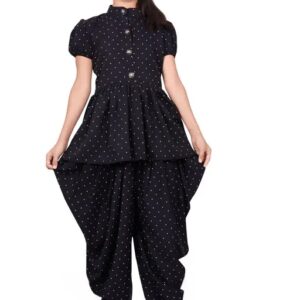 Vaishno Mata Girl Kurta Set black black