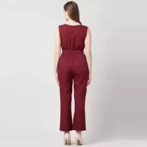 Vaishno Mata Stylish Viscose Fancy Casual And Regular Wear Jumpsuit For Women ( Maroon)