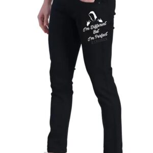 Vaishno Mata Printed Denim jeans black