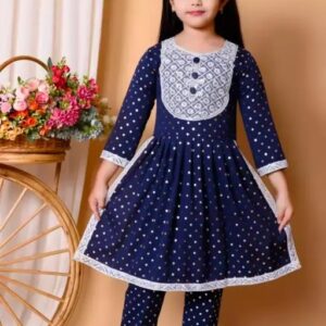 Vaishno Mata Cotton Silk Girl (Blue)