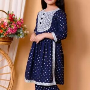 Vaishno Mata Cotton Silk Girl (Blue)